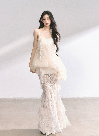 High-grade Top/Lace Long Skirt DIA0444