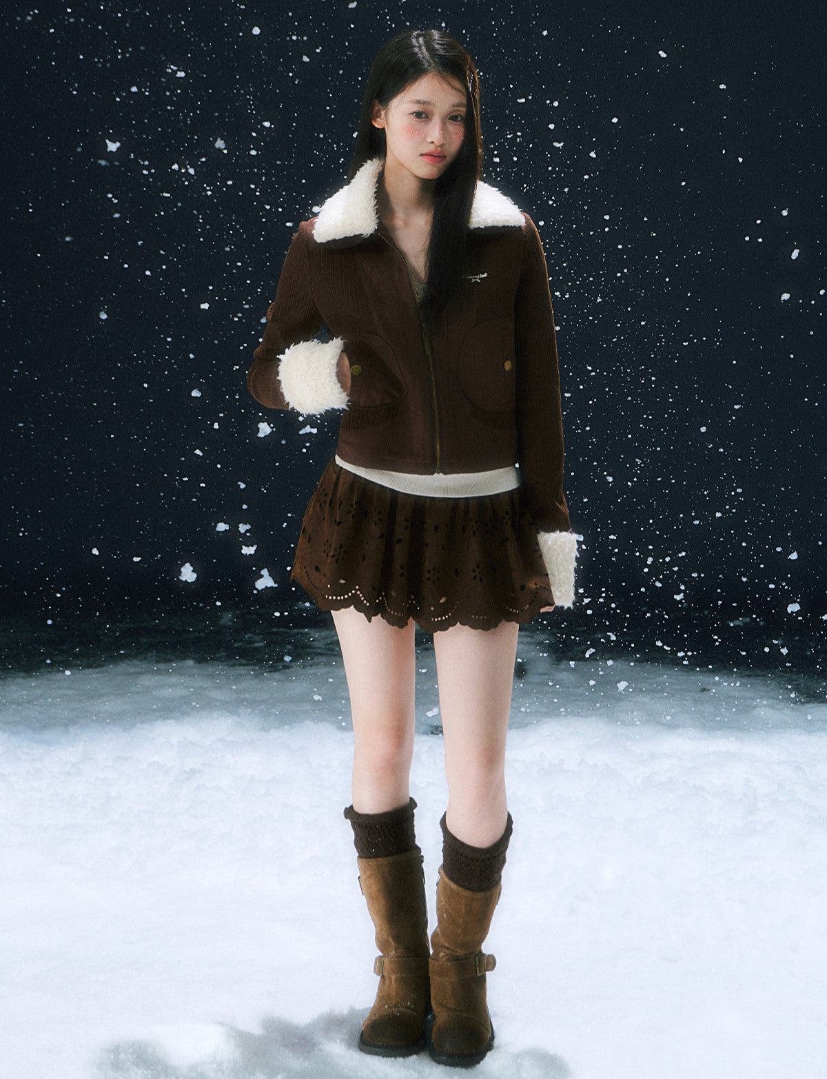 Retro Hollowed-out Jacquard Mini Skirt WEE0111