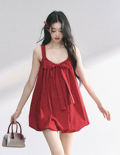 Babydoll Bow Short Dress DIA0464