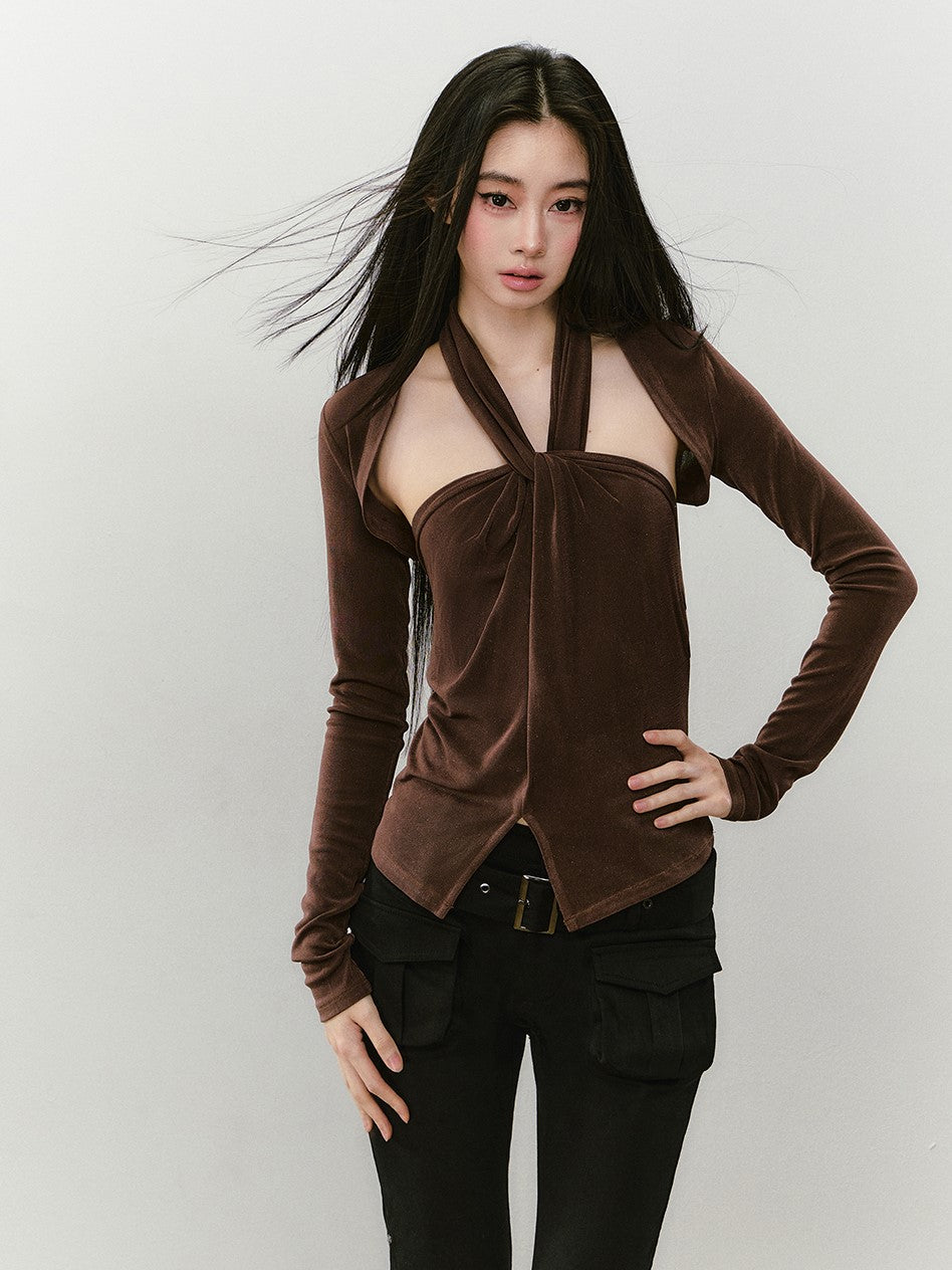Halter Neck Top+Waistcoat VIA0341