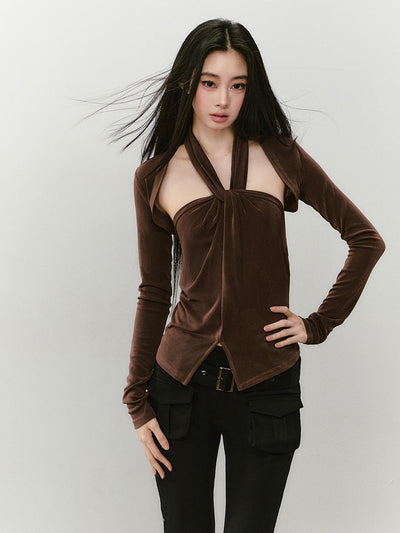 Halter Neck Top+Waistcoat VIA0341