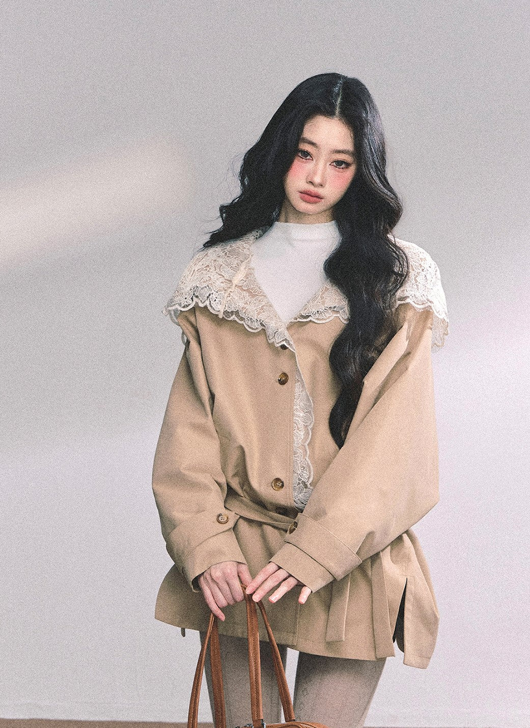 Hooded Lace Trench Jacket DIA0650