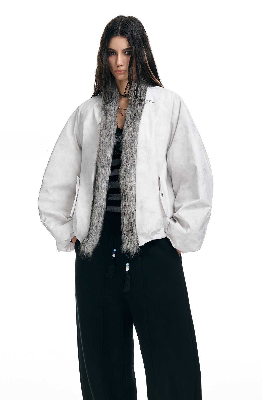 Oversize Waterproof Quilted Fur Collar Jacket WES0211