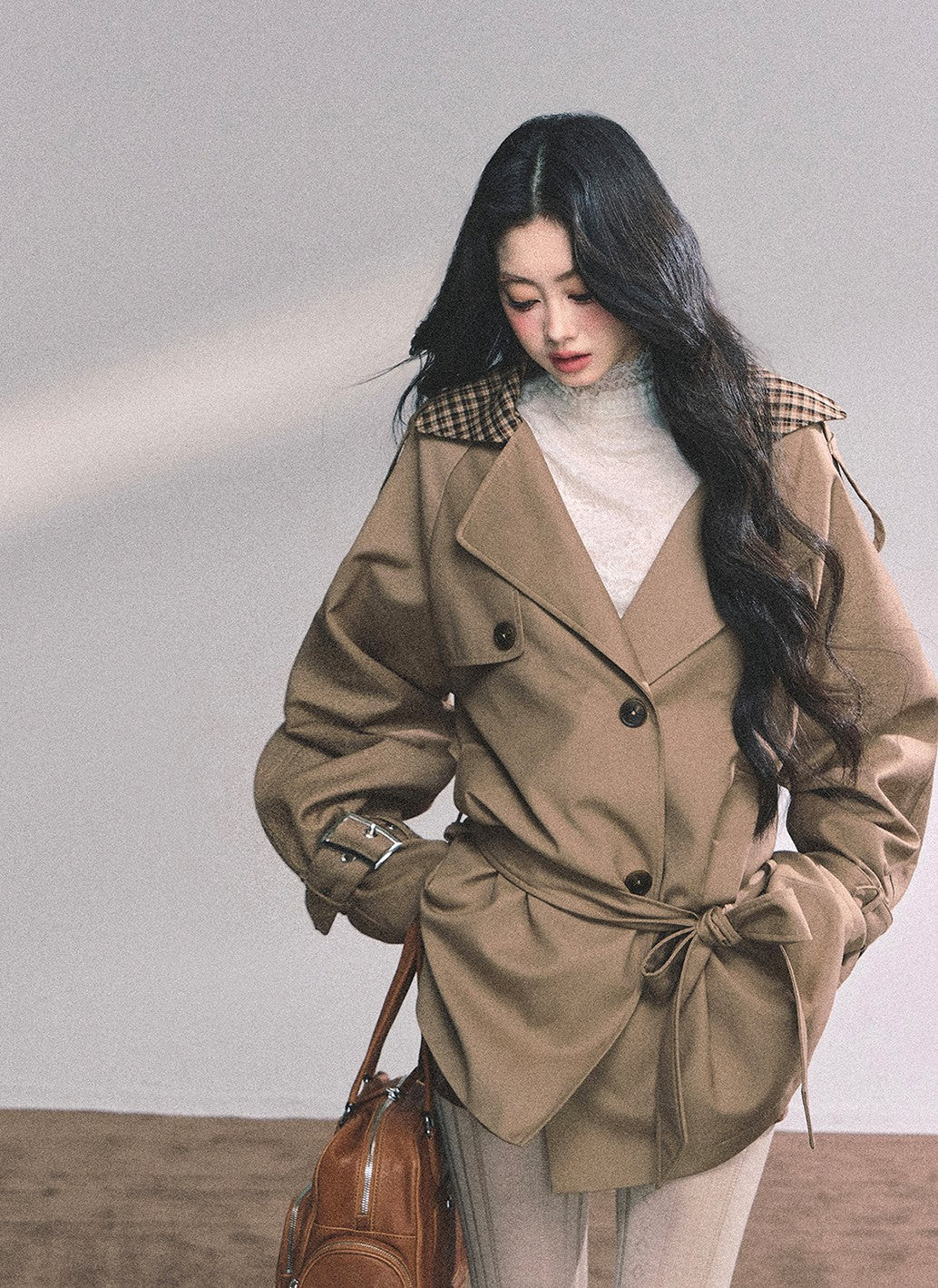 Hepburn Style Plaid Jacket DIA0652