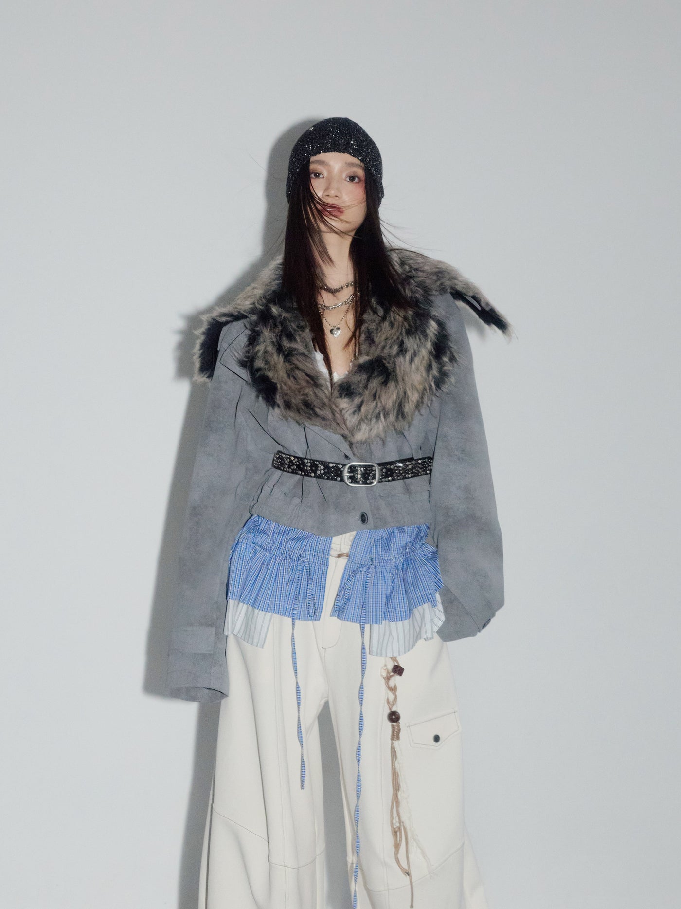 Faux Two-Piece Detachable Hem Jacket JNY0271