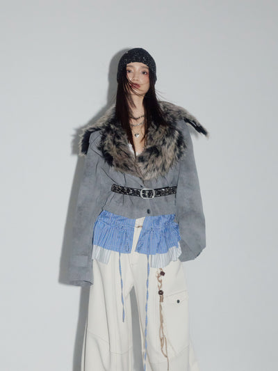 Faux Two-Piece Detachable Hem Jacket JNY0271