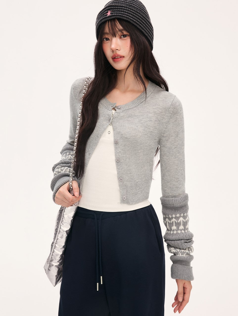 Letter Embroidered Diamond Quilted Chain Bag WEE0131