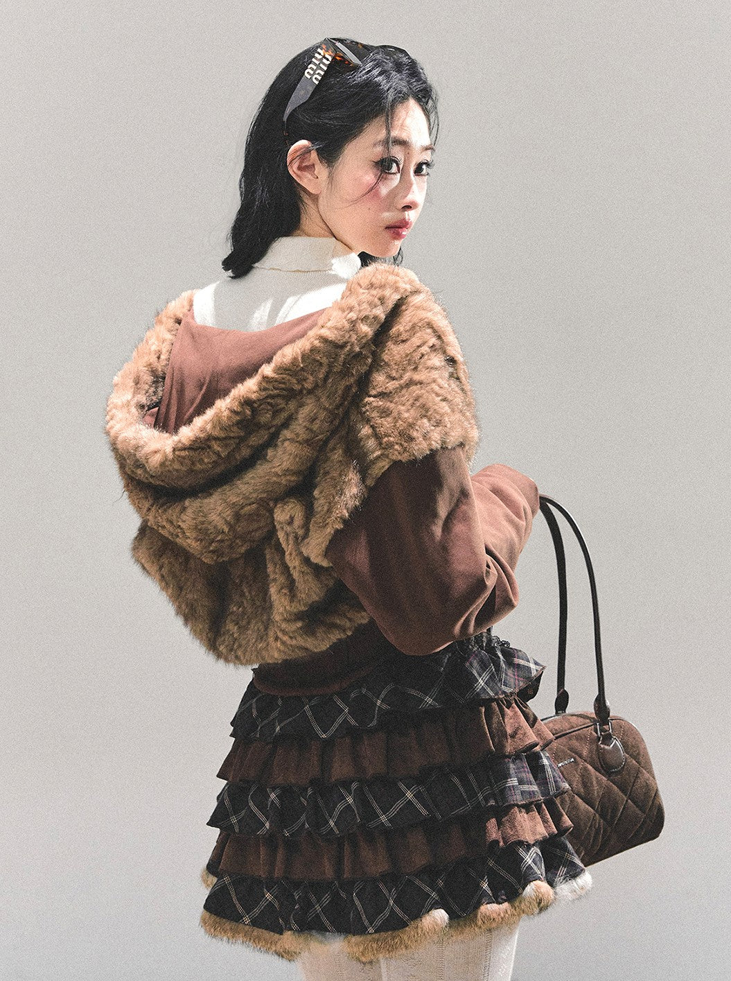 Lambswool Short Hooded Jacket DIA0681