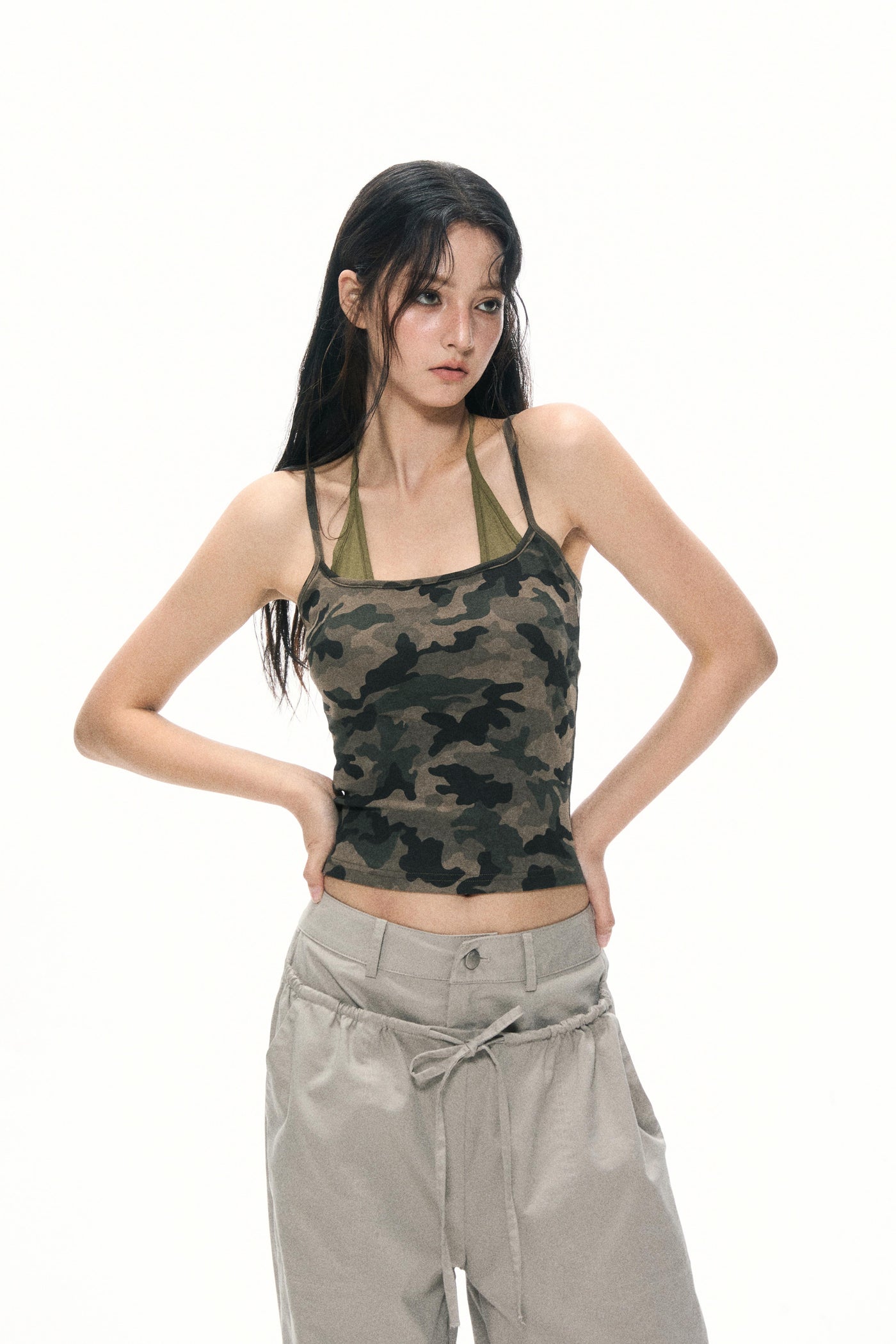 Backless Camouflage Camisole APE0386