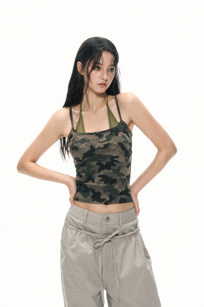 Backless Camouflage Camisole APE0386