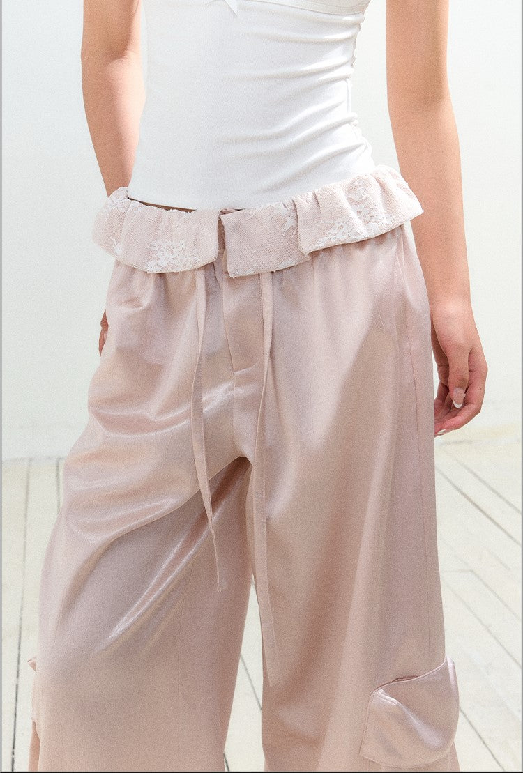 Large Pocket Satin High-end Pants AGM0153