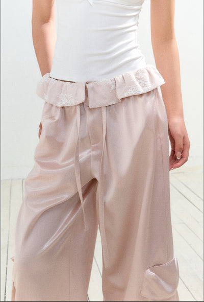 Large Pocket Satin High-end Pants AGM0153