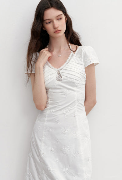 Lace Embroidered Long Dress AYF0103