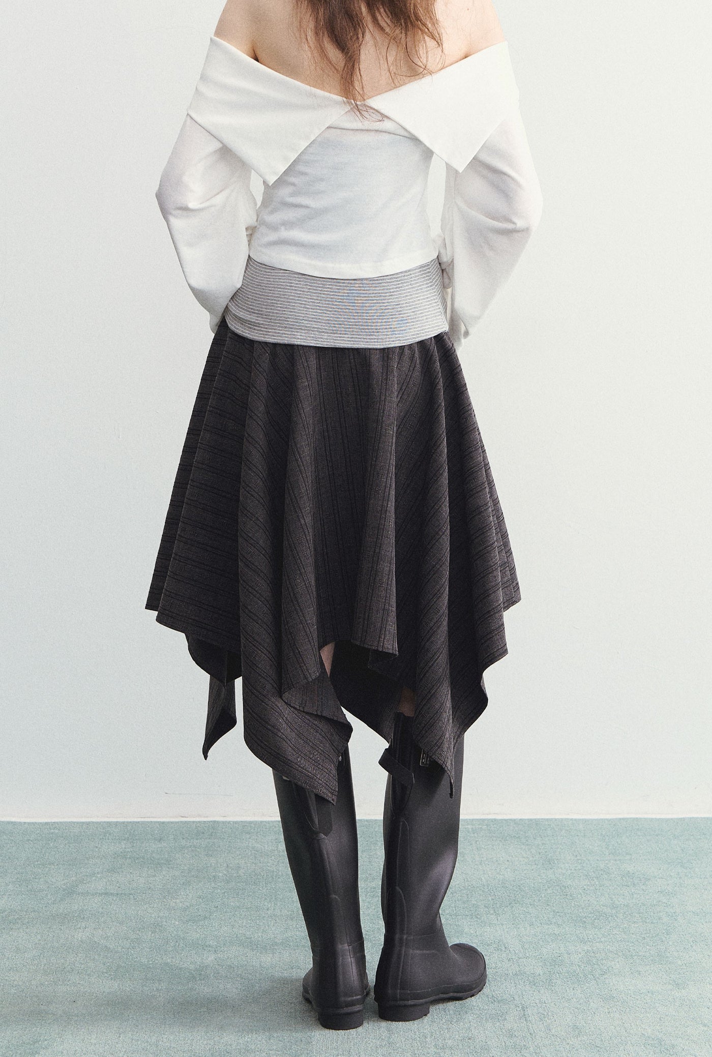 Irregular Plaid High Waist Skirt SPE0100