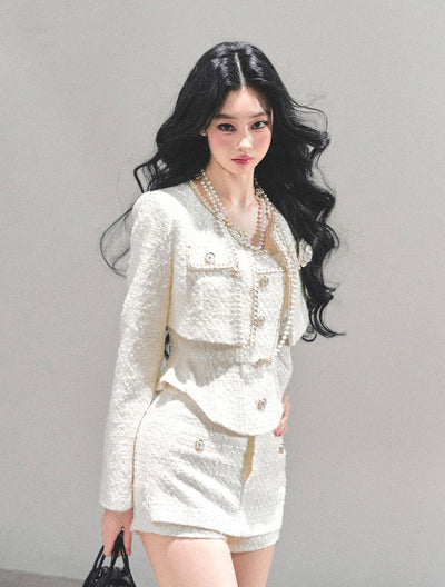 Luxurious Style Short Jacket/Top/Shorts DIA0667