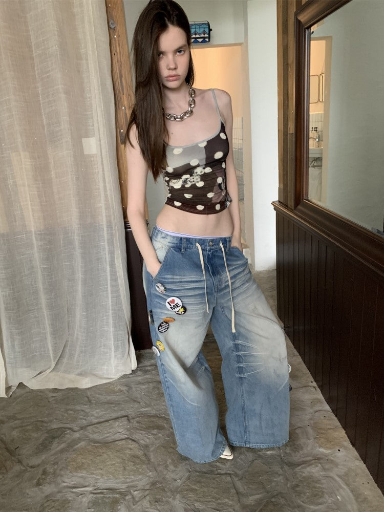 Blue Badge Wide-leg Jeans JIN0040
