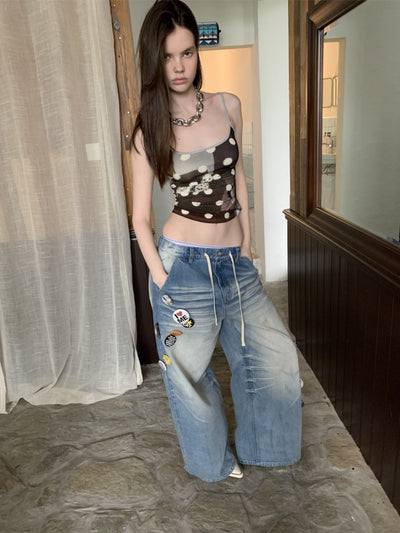 Blue Badge Wide-leg Jeans JIN0040