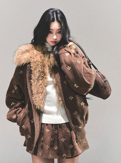 Sequins Decorated Quilted Jacket/Skirt DIA0688