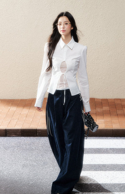 Strap Wide-leg Mopping Pants SHI0194