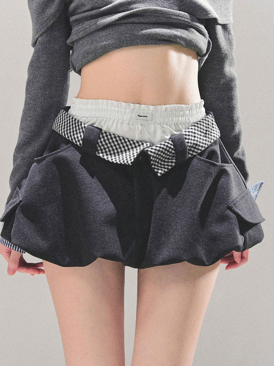 Plaid A-line Tulip Skirt DIA0691