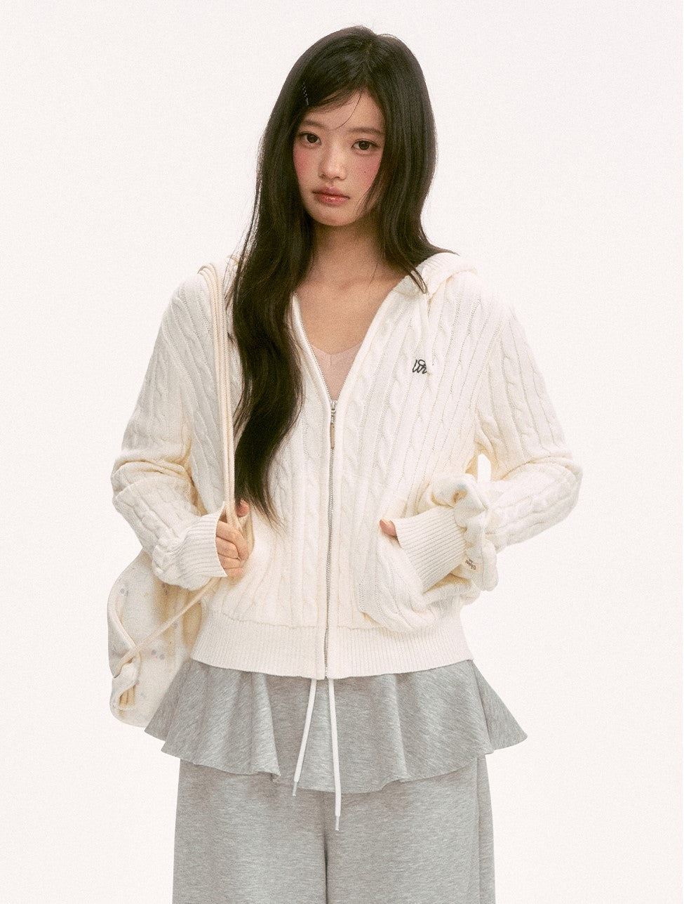 White Lazy Style Knit Cardigan WEE0137