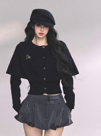 Long-sleeved Cable Cloak Sweater DIA0645