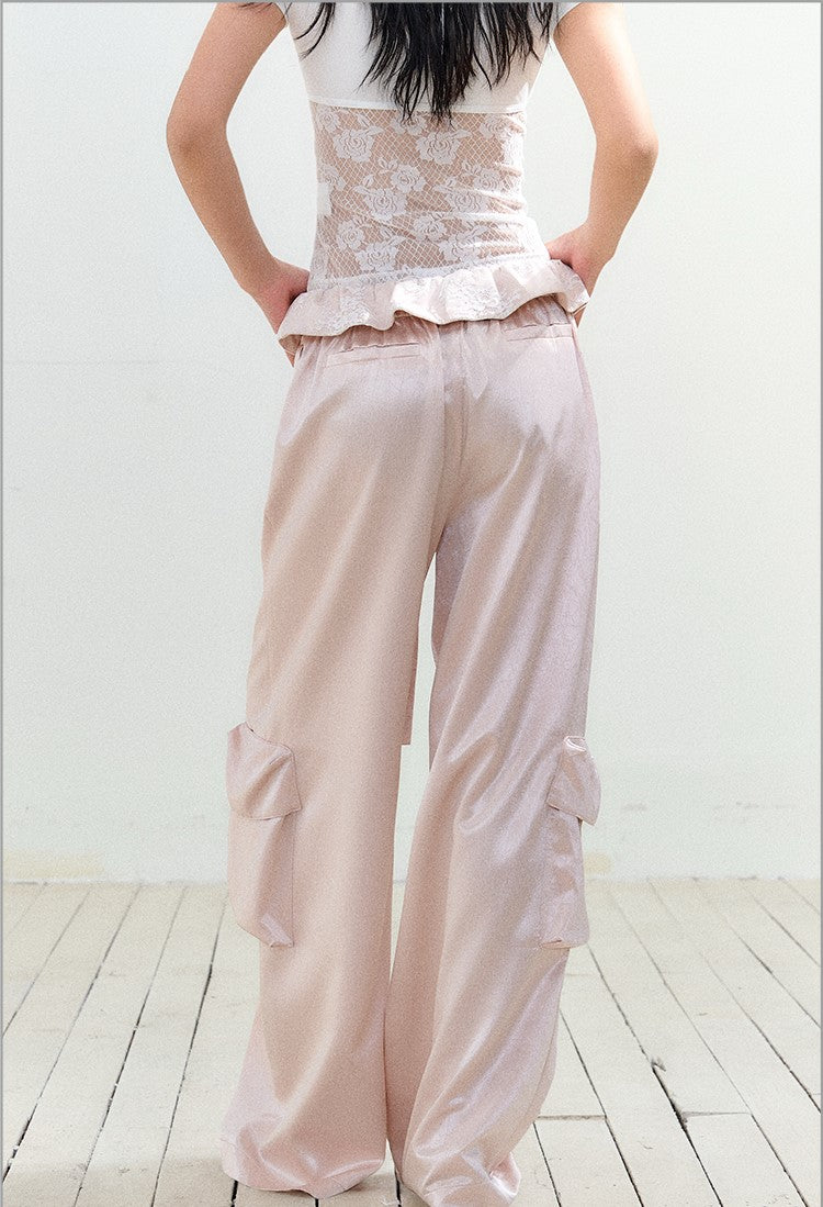 Large Pocket Satin High-end Pants AGM0153