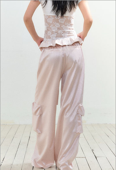 Large Pocket Satin High-end Pants AGM0153