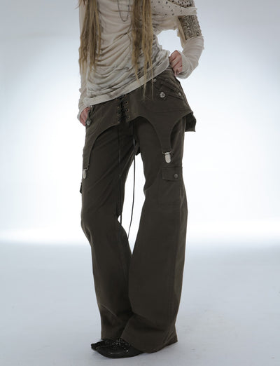 Pocket Layered Skirt Pants DOU0126