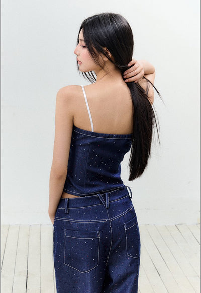 Diamond Suspender Top/Denim Pants AGM0158