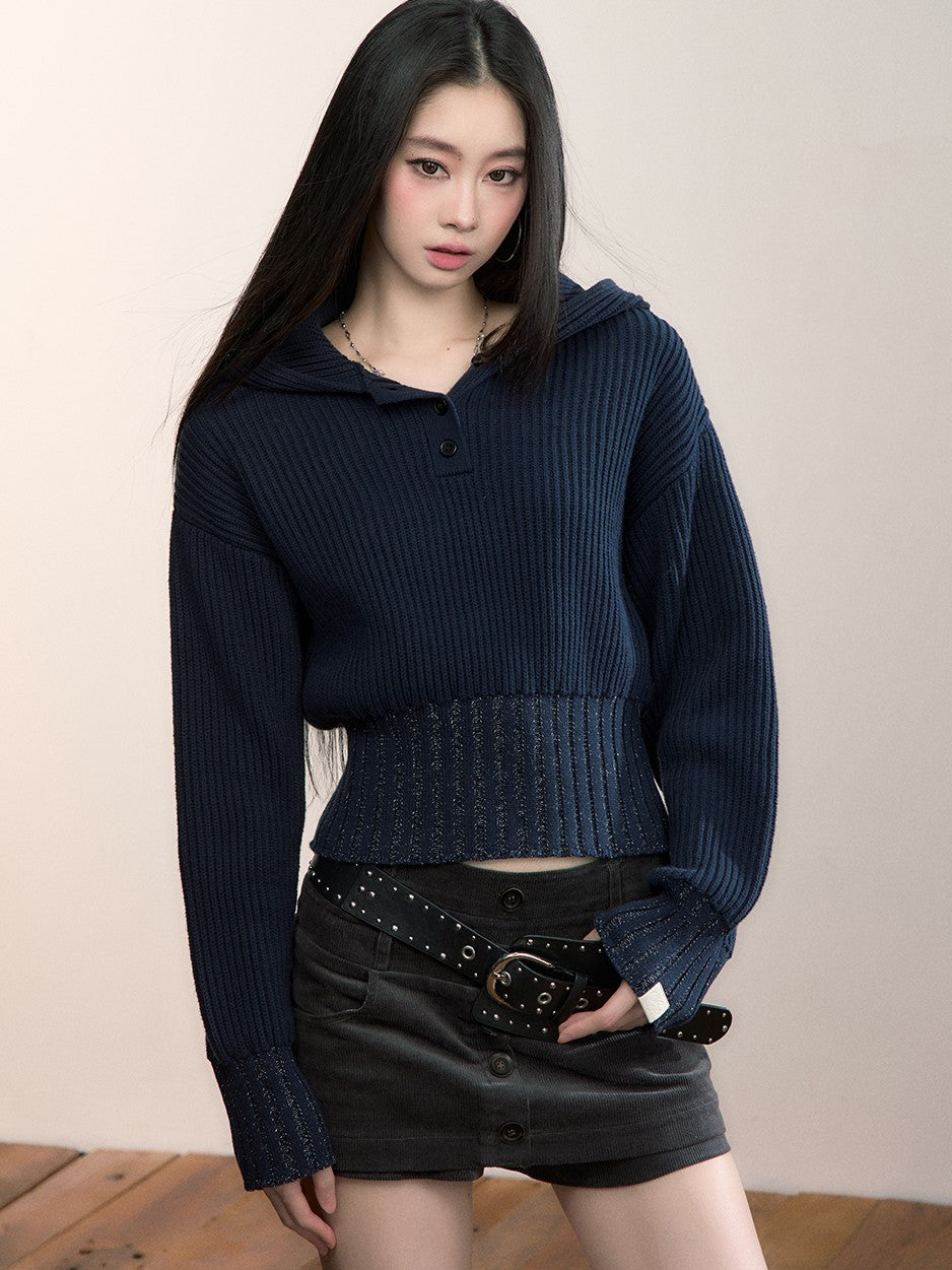 Hooded Pullover Striped Sweater VIA0358