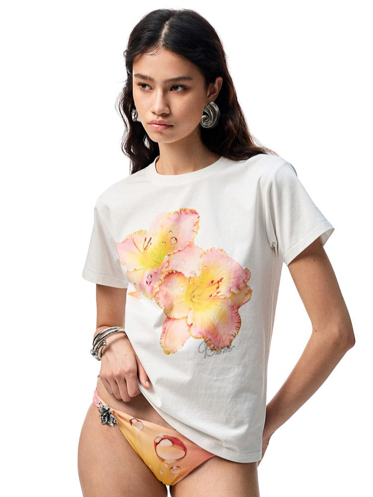 Print Loose Short-Sleeve T-Shirt JIN0003