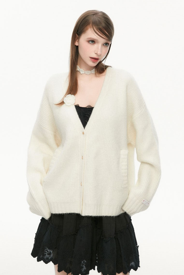 Flowering V-Neck Knit Cardigan SPE0077