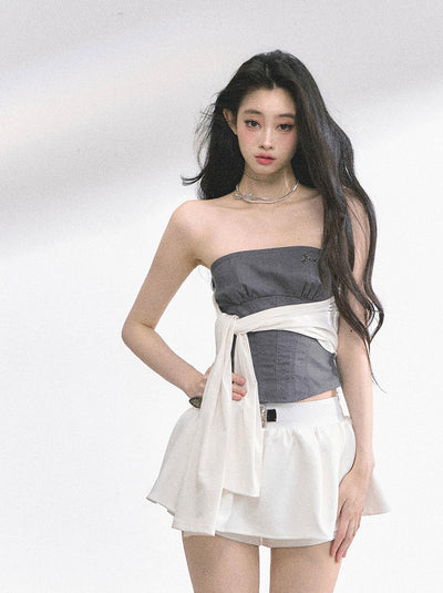 One Shoulder Waist Slim T-shirt DIA0520