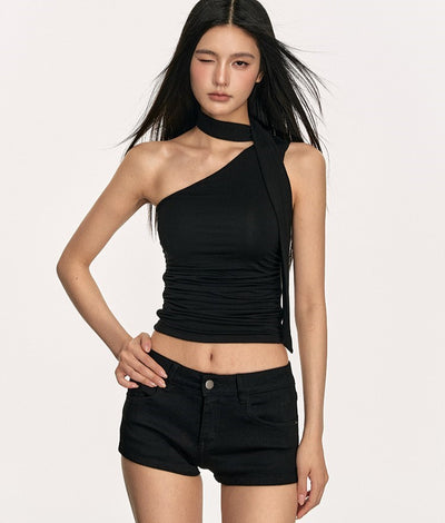 Layer Asymmetrical Oblique Shoulder Top ANA0007