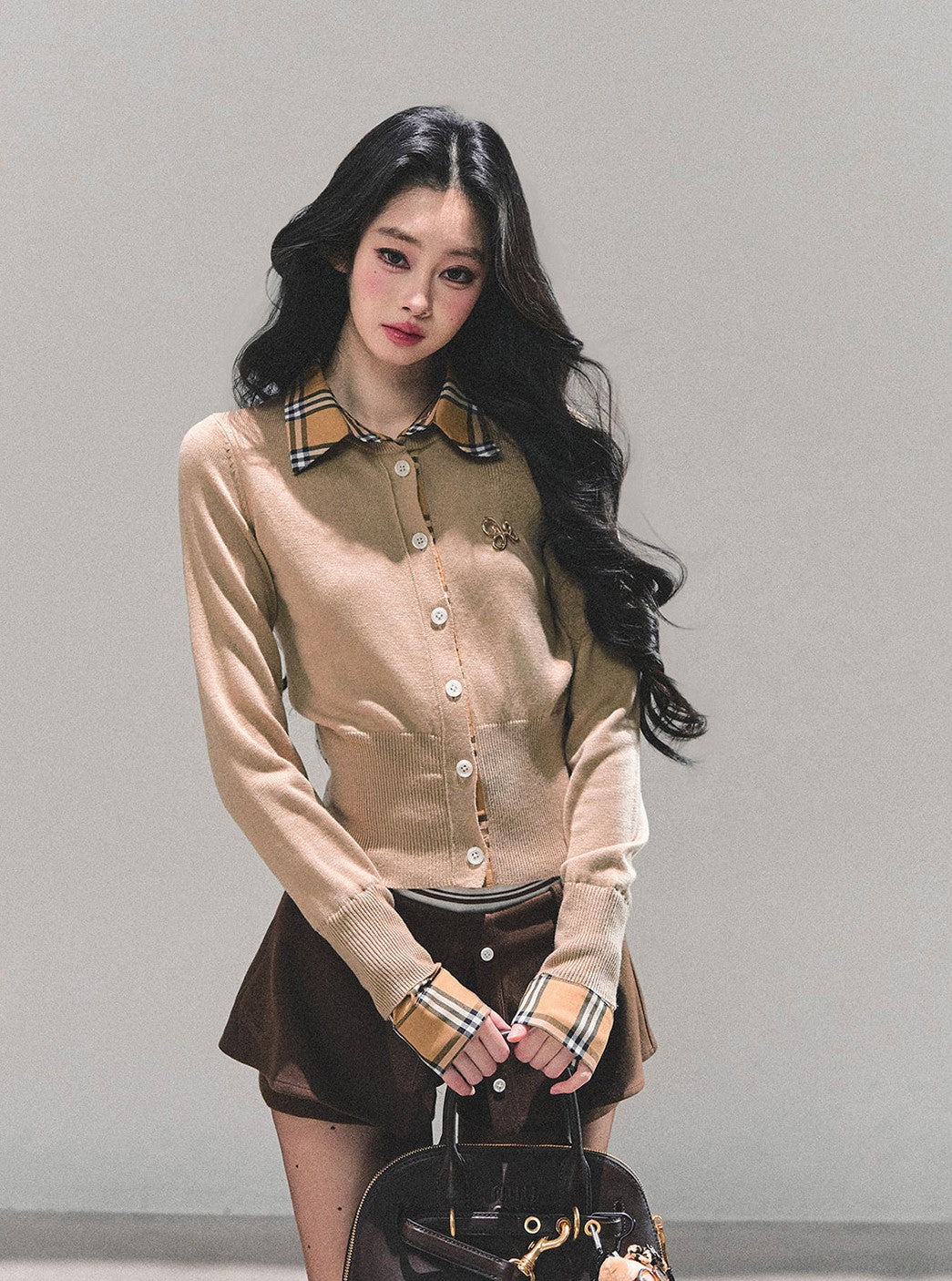 Plaid Shirt Collar Sweater DIA0682