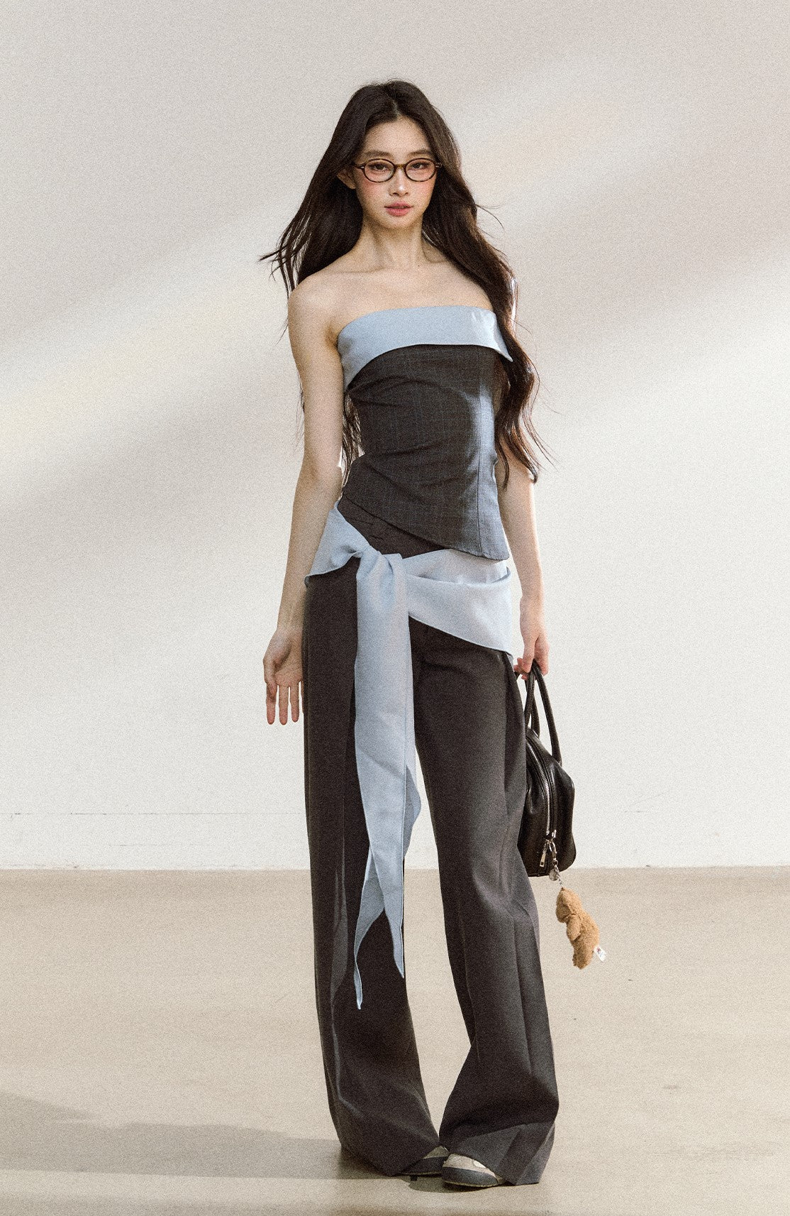 High-end Suit Contrast Color Tube Top/Pants SHI0204