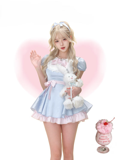 Moonlight Blue Bow Dress/Bubble Shorts SER0185