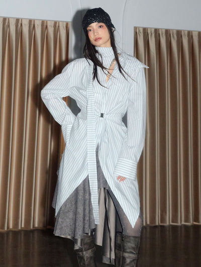 Deconstructed Striped Cotton Shirt JNY0277