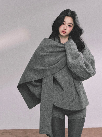 Cable Sweater/Scarf/Shorts DIA0621