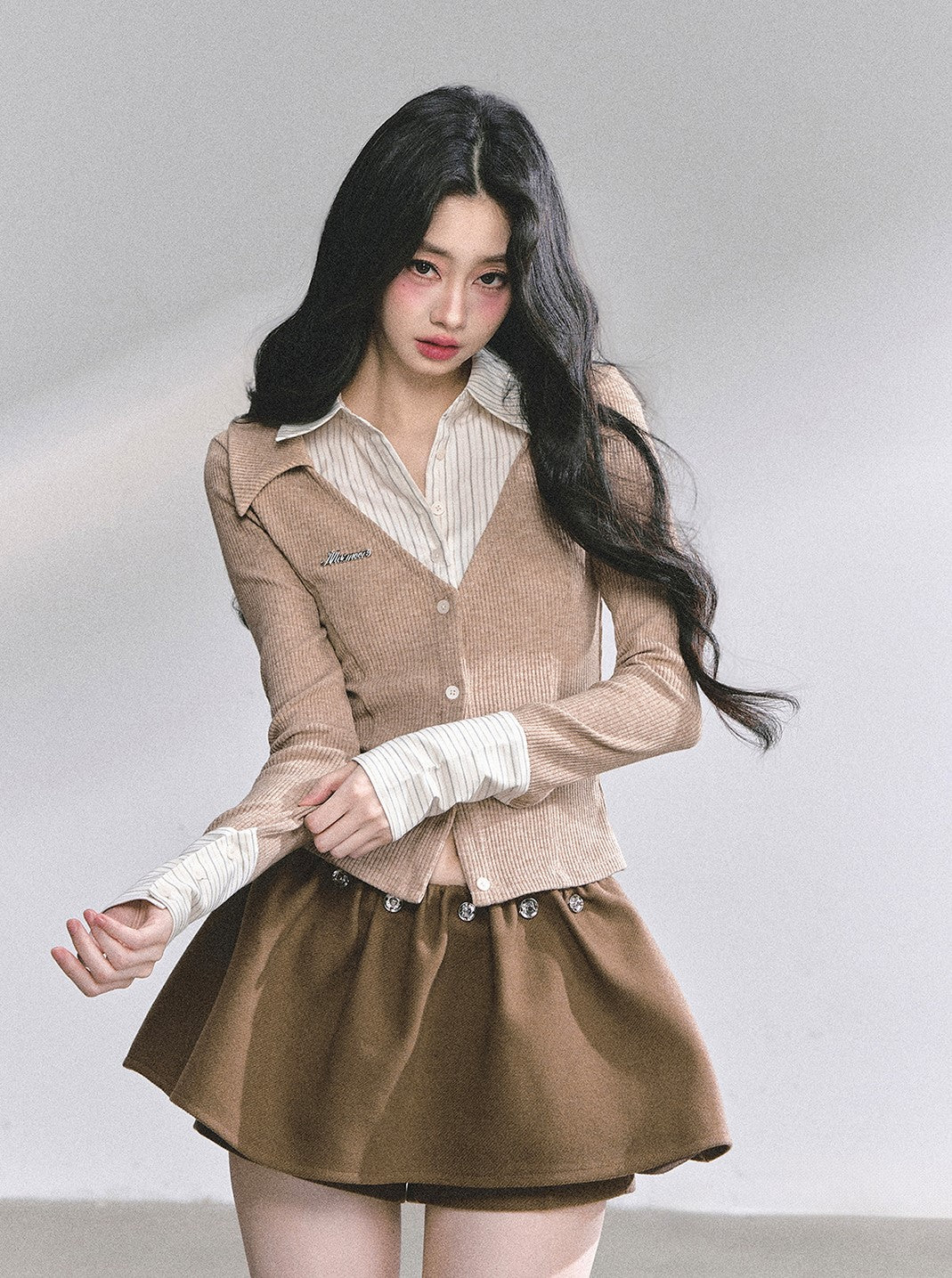 Fake Two-Piece Striped Shirt DIA0557