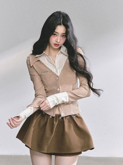 Fake Two-Piece Striped Shirt DIA0557