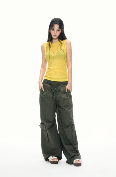 Yellow I-Shaped Sleeveless Top APE0374