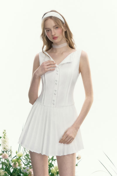 High-end Pleated Lace Dress AYF0089