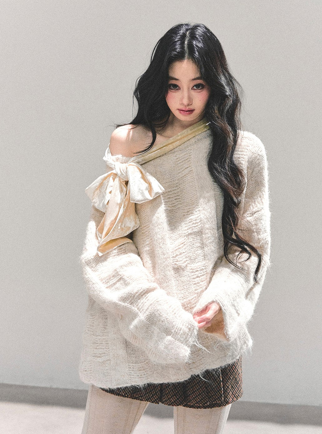 Bow Off-Shoulder Sweater DIA0695