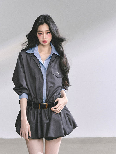Fake Two-piece Hepburn Style Dress DIA0552