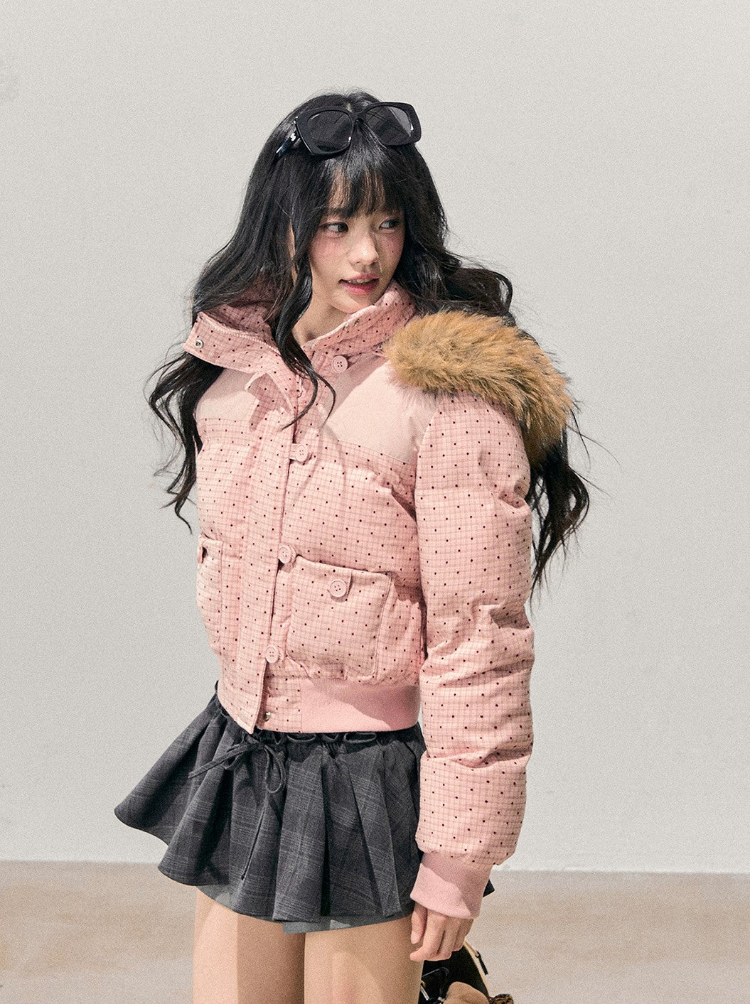 Polka Dot Hooded Warm Cotton Jacket DIA0712