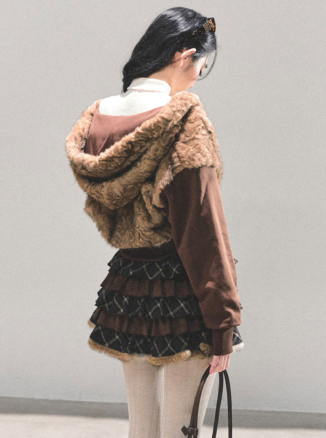 Lambswool Short Hooded Jacket DIA0681