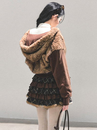 Lambswool Short Hooded Jacket DIA0681