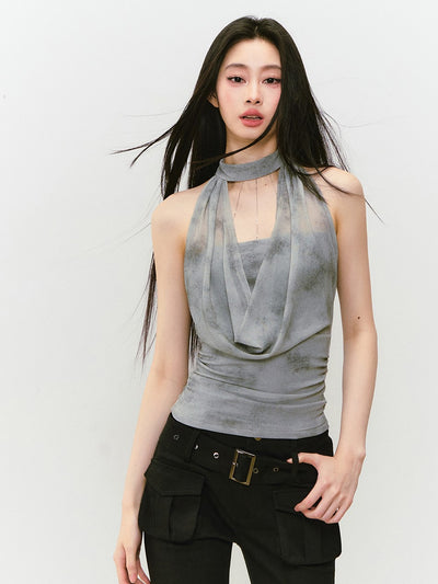 Swing Collar Halter Neck Top VIA0313